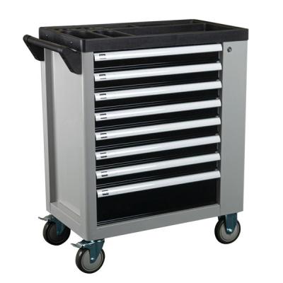 China Grey Heavy Duty Tool Box Trolley Top Cover , Central Lock 8 Drawer Tool Trolley for sale