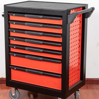 China Central Lock Vertical Tool Box Trolley On Wheels 7 Drawer Cart for sale
