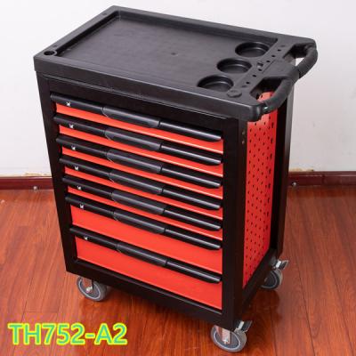 China Black SPCC Drawer Tool Trolley , 7 Drawers Tool Box Chest Trolley for sale