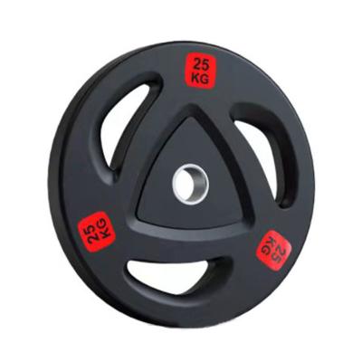 China Custom Gym Fitness Black Rubber Coated Weight Plate 1.25 - 25kgs for sale