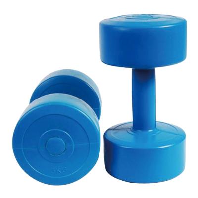 China Bodybuilding Equipment Color Round Head  Cement Vinyl Dumbbells For Weight Lifting for sale