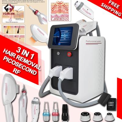 China 1064 Nm Picosecond Laser Tattoo Removal Machine 3 In 1 Ipl Rf Handle for sale