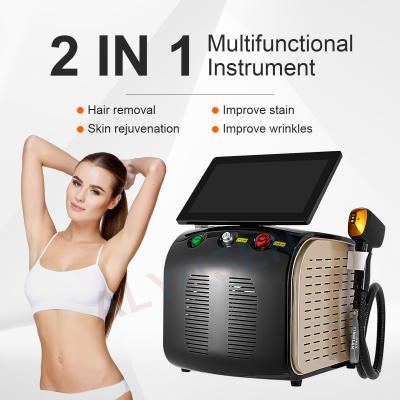 China Dual Handle 808nm Diode Laser And Pico Laser Machine Professional Hair Removal Tattoo Removal Rejuvenation Machine for sale