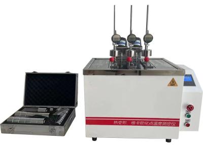 China Thermal deformation/VICa softening point temperature tester adopt HMI+PLC control system for sale