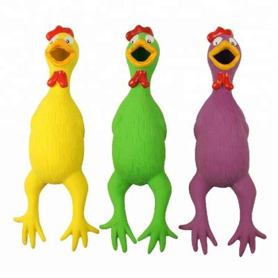 China Chicken Duck Shaped Latex Dog Toys For Chewing Pet With Squeaker 90g Sustainable for sale