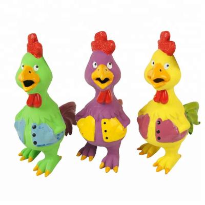 China Toprank squeaky latex chicken dog toy sound latex durable soft chew pet dog toy for sale
