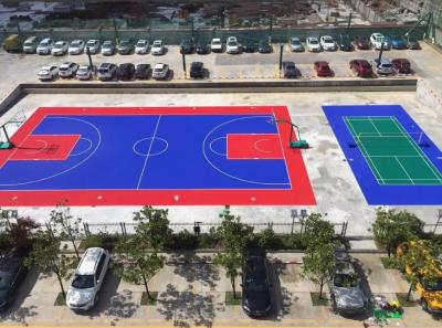 China Futsal Polypropylene PP Interlocking Flooring Embossed Multi-field for sale