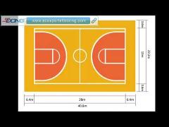 Non Slip Wear Resistant PVC Vinyl Basketball Court Flooring Moisture Proof