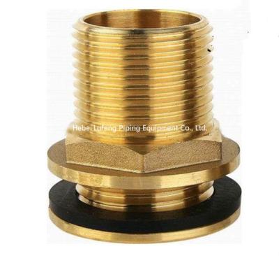 China 15mm od yellow brass color forged brass compression fitting straight threaded water tank connector for sale