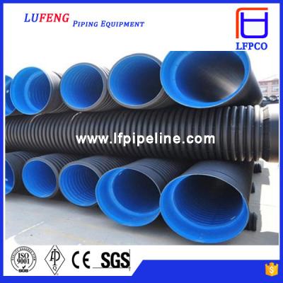 China High Grade Double-wall Corrugated HDPE Pipe for Sewage Plant for sale