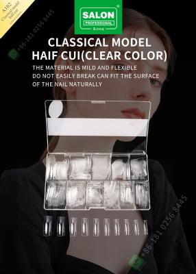 China Classical French Nail Tips Custom Nail Clear Half Tips for sale