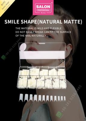 China Smile Shape Matte False Nail Tips High Quality Custom Nail Half Tips Manicure Tip for Nail Art Salon for sale