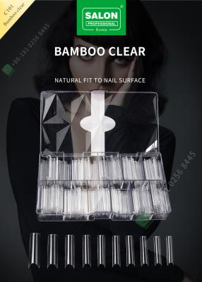 China French/C Arc Lengthening Bamboo Clear False Nail Tips Manicure Tip for Nail Art Salon for sale