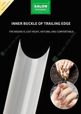 China French/C Arc Lengthening Bamboo Natural False Nail Tips Half Tips Manicure Tip for Nail Art Salon à venda