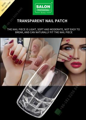 China Glass Square Shape Highly Transparent and Traceless Nail Pieces Half Cover False Nail Tips Te koop