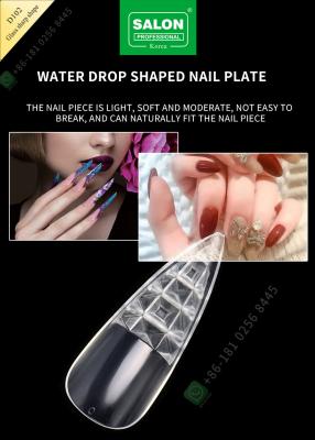 중국 Glass Sharp Shape Highly Transparent and Traceless Nail Pieces Half Cover False Nail Tips 판매용