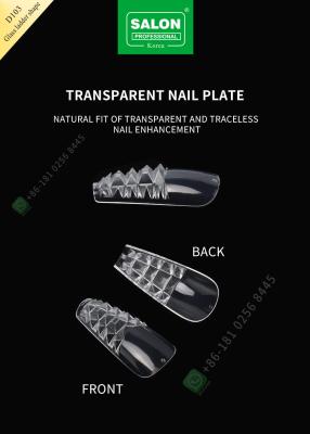 China Glass Ladder Shape Highly Traceless Nail Pieces Half Cover False Nail Tips for Nail Art Salon for sale