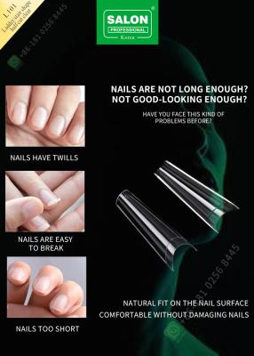China Ladder/Stair Shape Half Cut False Nail French Style Artificial Nail Tips Fake Nail for sale