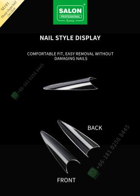 China Sharp Drops Shape Half Cut False Nail French Style Artificial Nail with ABS Fake Nail for sale