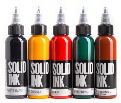 China Tinta 30ML colorindo mais rápido 60ML de Matte Black Solid Ink Tattoo para a composição permanente à venda