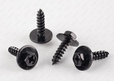 China Black Hex Head Self Tapping Screws Indented Combined Sems Electrophoresis for sale