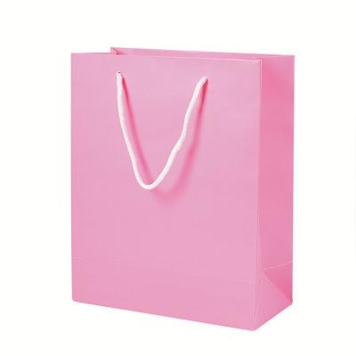 China Handle Mini Thank You Paper Gift Bags , Recyclable Coloured Kraft Paper Bags for sale
