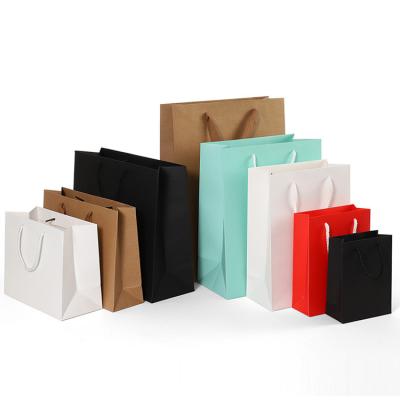 China Custom Branded Logo Gift Bag With Matte Surface Gold Hot Stamping Clothes Shoes Jewelry Packaging Boutique Shopping Bags for sale