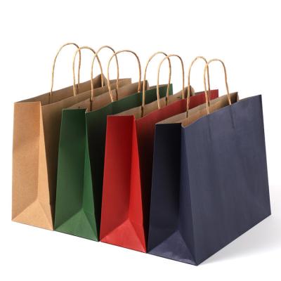 China O costume de compra dos sacos de papel de Kraft imprimiu o empacotamento de Logo With Handle Clothing Shoes à venda