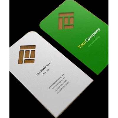 China Transparent Embosed Recycled Paper Business Cards Coloured Dye Cut Engraving for sale