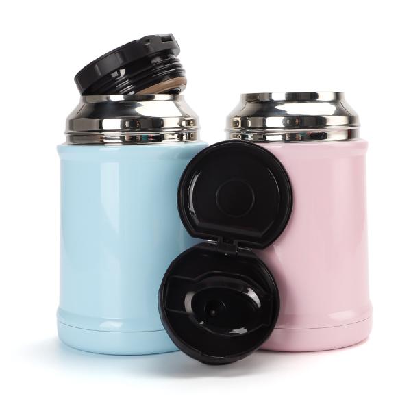 Quality 700ml Metal Custom Stainless Steel Vacuum Food Container With Foldable Ss Spoon for sale