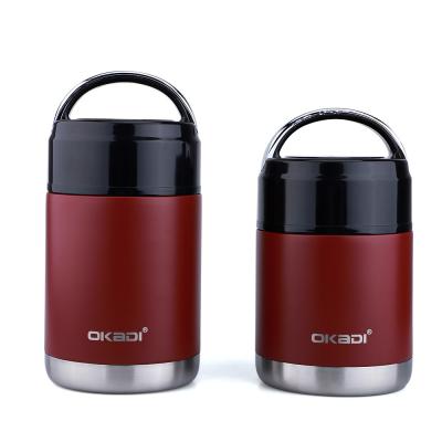 China Portable Double Wall Stainless Steel Vacuum Flask Food Container Thermos School Lunch Box for sale