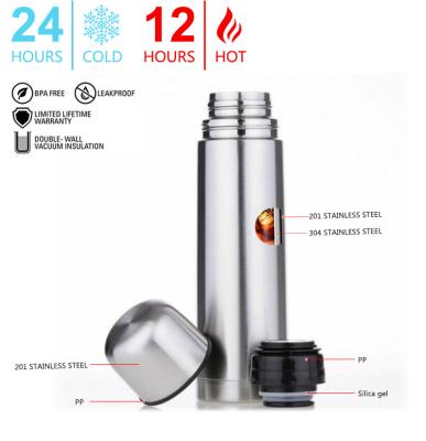 China 2022 Bullet stainless steel water bottle vacuum insulated Water Bottle Thermos custom Flask With Cup for sale