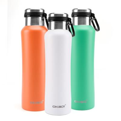China 2020 New Replaceable Lid Bamboo Lid Vacuum Thermos Cup Sports Water Bottle With Handle for sale