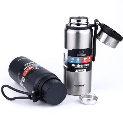 China Outdoor Double Wall 18 8 Stainless Steel Water Bottle, Custom Branded Vacuum Insulation Sports Vacuum Flask With Tea Flite for sale