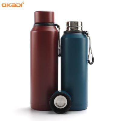 China OKADI 850ml Double Wall travel vacuum insulated stainless steel thermos sports drinking water flask Water Bottle for sale