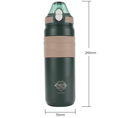 China 2022 New Products 500ml 18/10 Stainless Steel Sport Vacuum Water Bottle With Handle and Silicone Straw Lid for sale