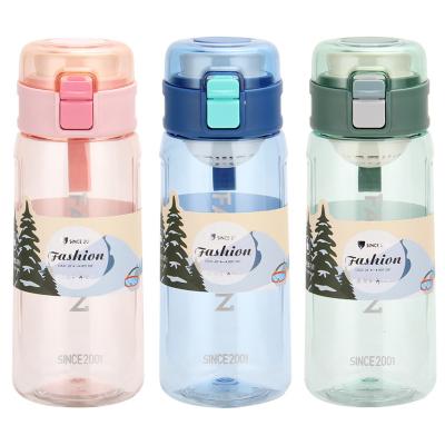 China Wholesale school custom bpa free student kids drinking bottle with direct drinking  cover plastic water bottle for sale