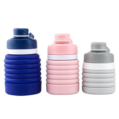 China Botella de agua plegable de alta calidad de silicona sin BPA Botella plegable de bebida deportiva en venta
