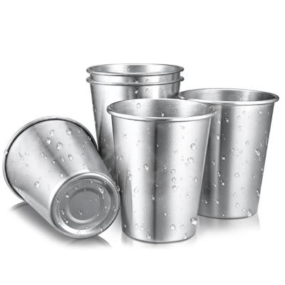 China 16 Oz Metal Drinking Tumbler Unbreakable Beer Cups None BPA, Metal Shatterproof Stackable Pint Drinking Cups for Adults or Kids for sale