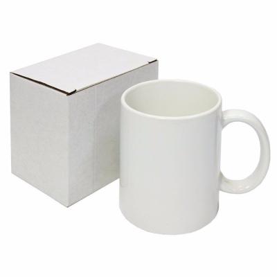 China Taza de viaje de 11 onzas de vaso de vaso cerámico personalizado Taza de café blanco para sublimación en venta