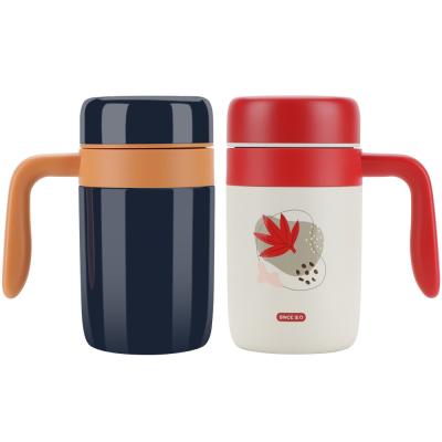 China 460 ml aus Edelstahl isolierte Reiseglasflaschen mit Tee-Infuser, Doppelwand-Vakuum-Camping-Tasse für heiße und kalte Getränke Tee zu verkaufen