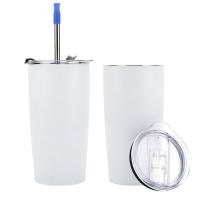 Quality 20 oz Travel Double Wall Insulated Matte Coffee Tumbler Cups With Straw for sale