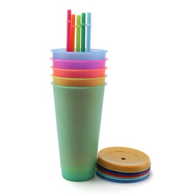 China 40 oz 20 oz 22 oz 24 oz Taza de vacío de plástico reutilizable Tazas de jugo de plástico con tapa y paja en venta