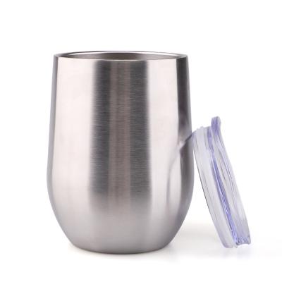 China Promotion Cheap Price Dishwasher safety Double Walled Stainless Steel Cup Vacuum Insulated Wine Glasses Mug with Lid for sale