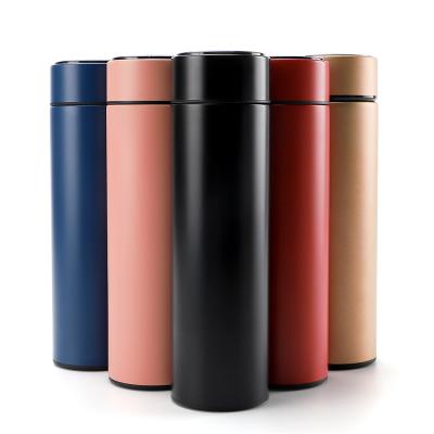 China 500ml Vacuum Insulated Travel Mug Temperature Display Thermos Cup Travel Bottle Smart Vacuum Flask for sale