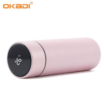 China 304 Stainless Steel Vacuum Travel Mug Smart Vacuum Insulated Water Bottle With LED Temperature Display for sale