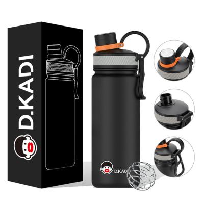 Chine Double Wall Stainless Steel Vacuum Sports Bottle with handle with straw  For Travel 23OZ KD-7032 à vendre