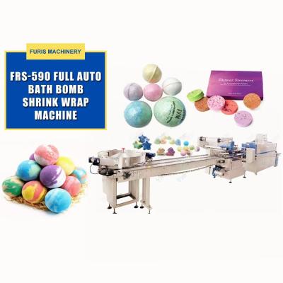 China High Speed Full Automatic Shrink Wrap Packing Machine For Bath Bomb Bath Fizzy Bath Salts for sale