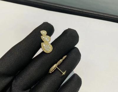 China Luxury 18k Gold Diamond Earring 48 Round Diamonds 0.98 Carats 1pcs for sale