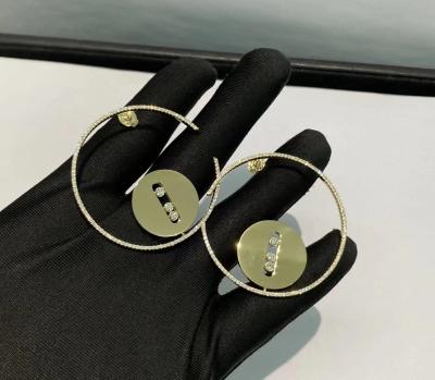 China 18K de gama alta Rose Gold Diamond Earrings Round cortó a Messika Lucky Move Earrings en venta